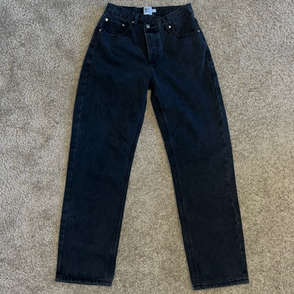 Princess Polly black Holly Asymmetric straight leg jeans